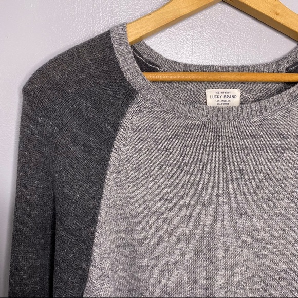 LUCKY BRAND Gray Crew Neck Knit Sweater - Picture 2 of 5